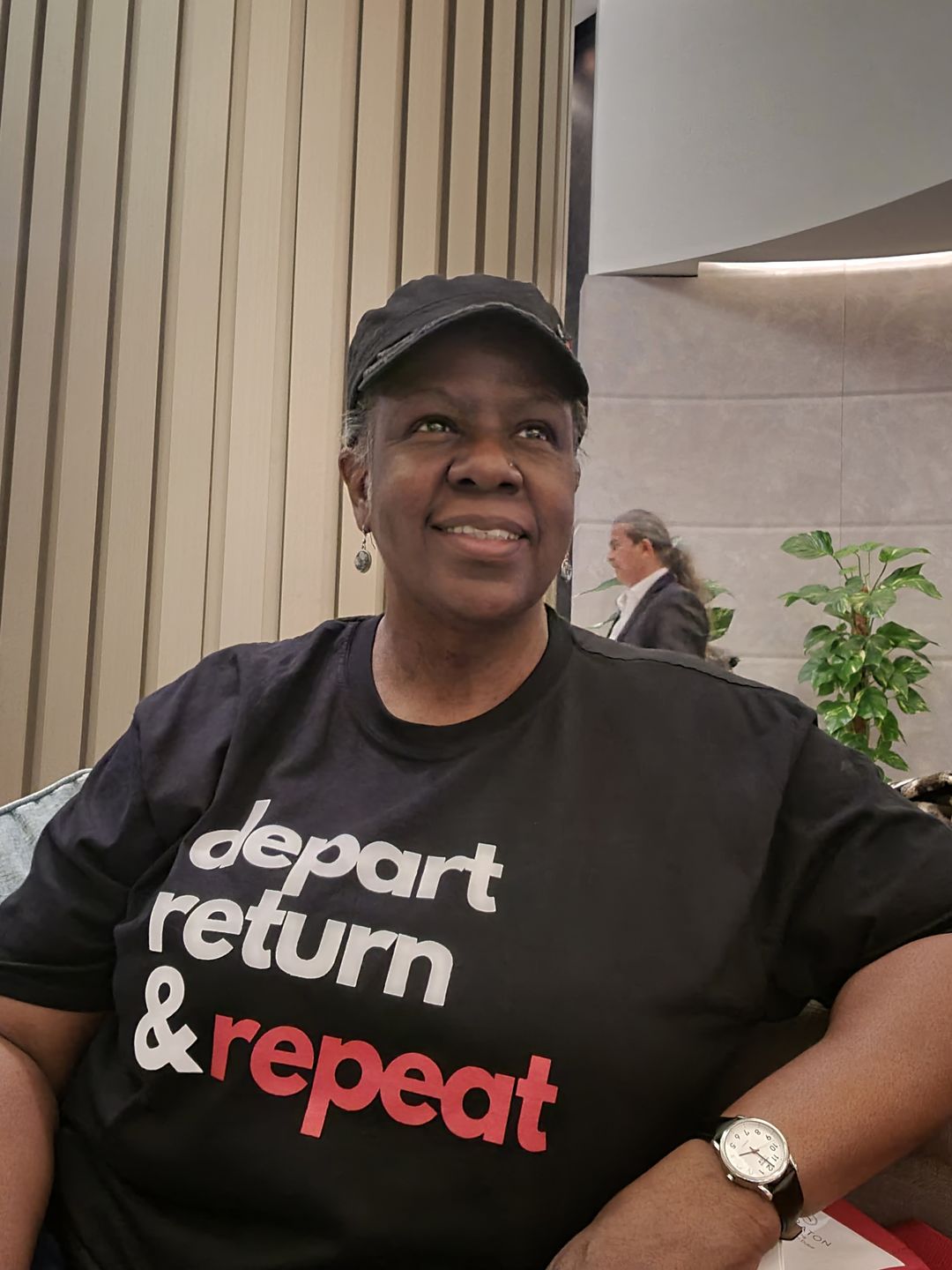 Customer photo review of Depart, Return And Repeat T-shirt