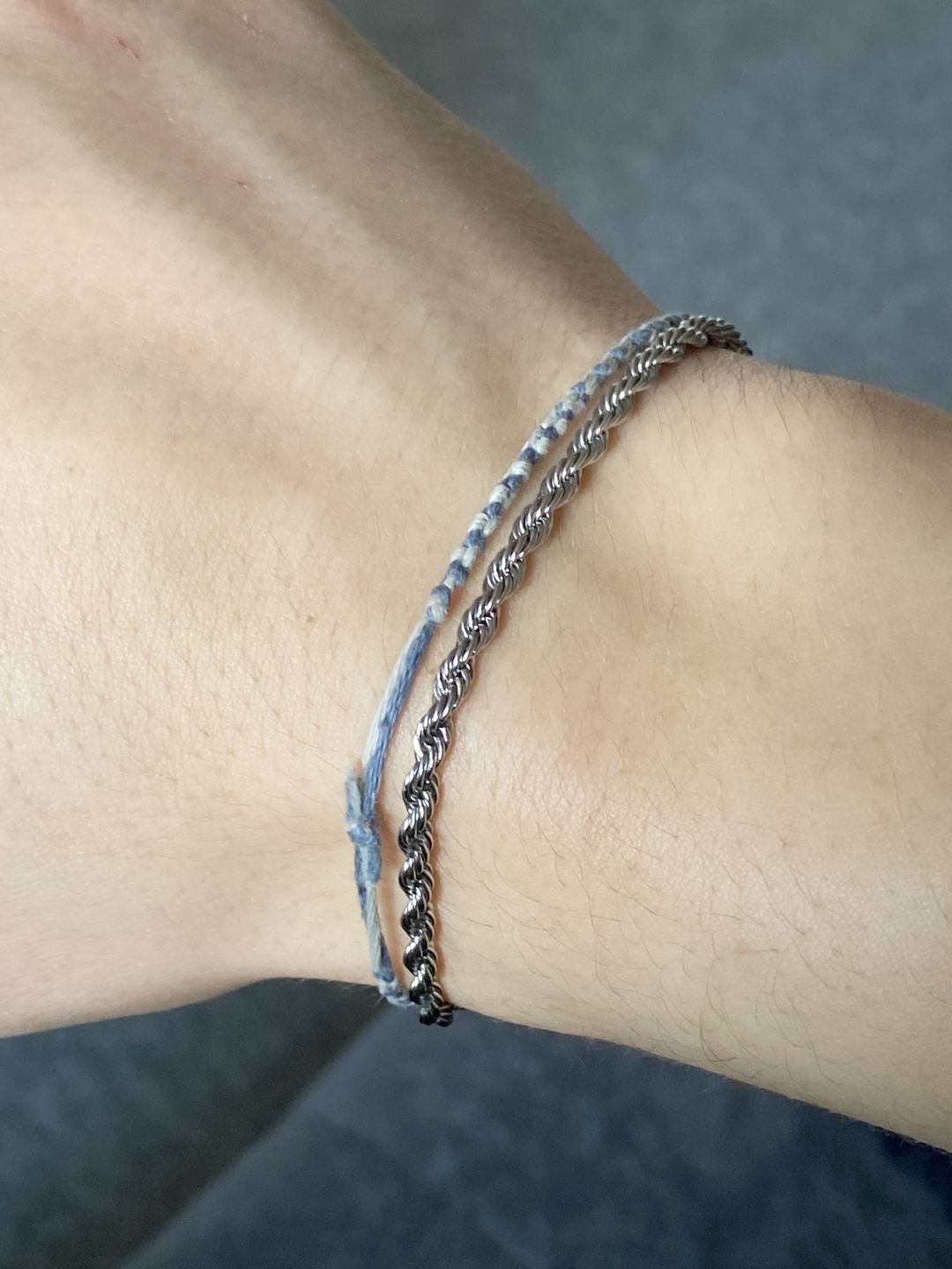 Customer photo review of CLEAN ROPE BRACELET. - 3MM WHITE GOLD
