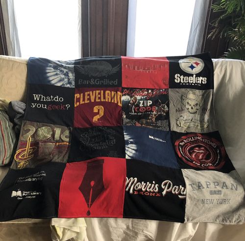T-shirt quilt featuring pittsburgh steelers by Sarah from PA