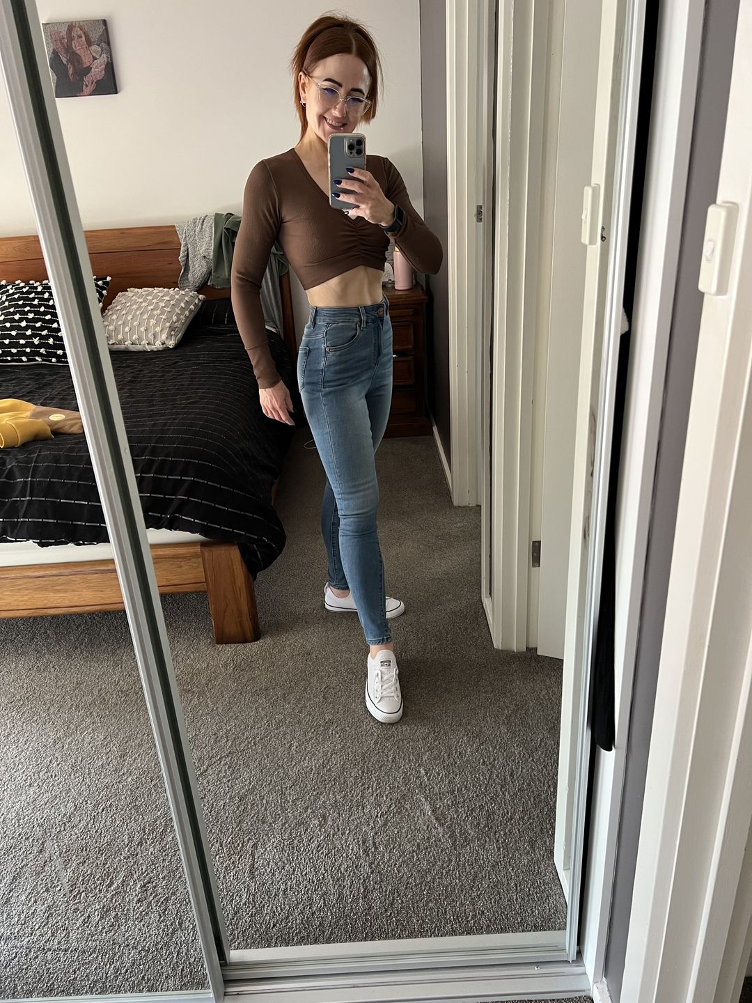 Customer photo review of Impact High Waisted Skinny Jeans - Ocean Blue