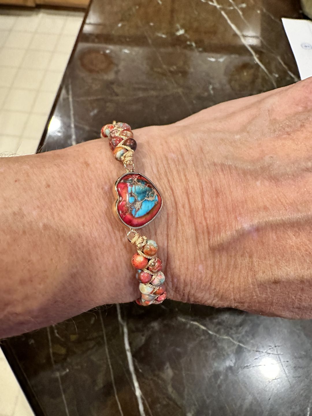 Customer photo review of Passionate Heart Jasper Bracelet