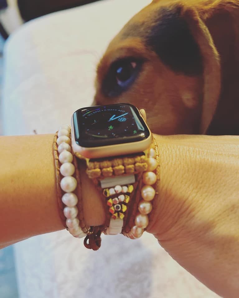 Customer photo review of Graceful Freshwater Pearl Apple Watch Strap