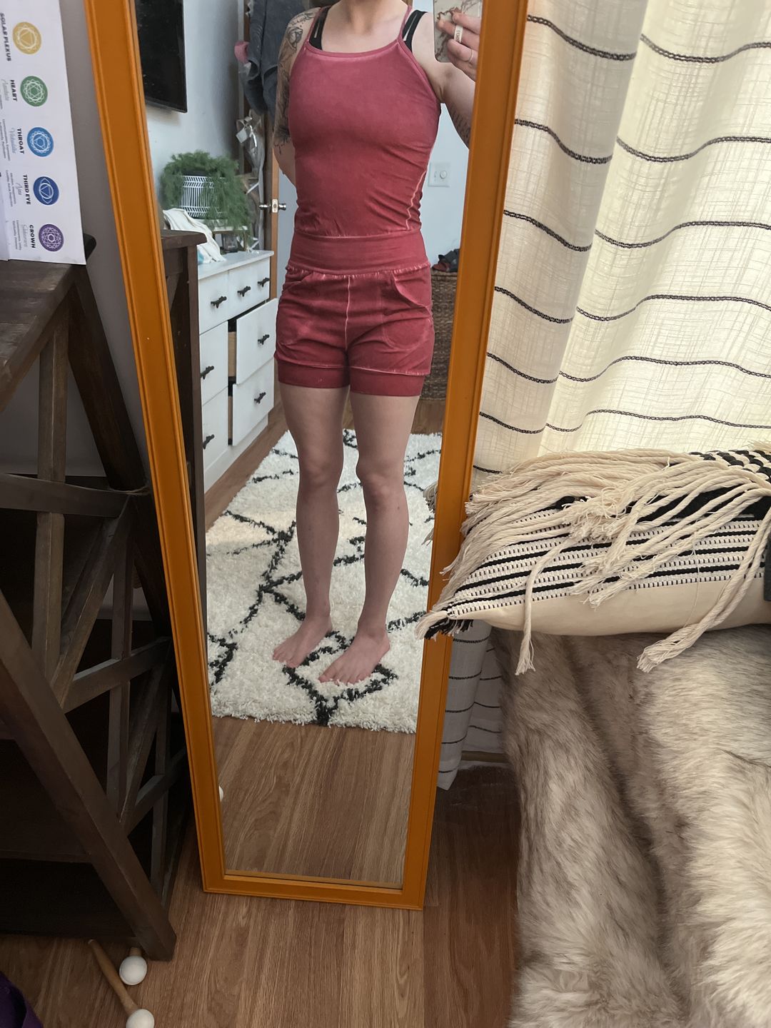 Customer photo review of Stonewash Short Yoga Jumpsuit