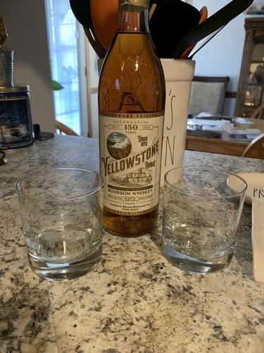 Customer photo review of Yellowstone Dutton Ranch Whiskey Glass / Rocks Bourbon Glass