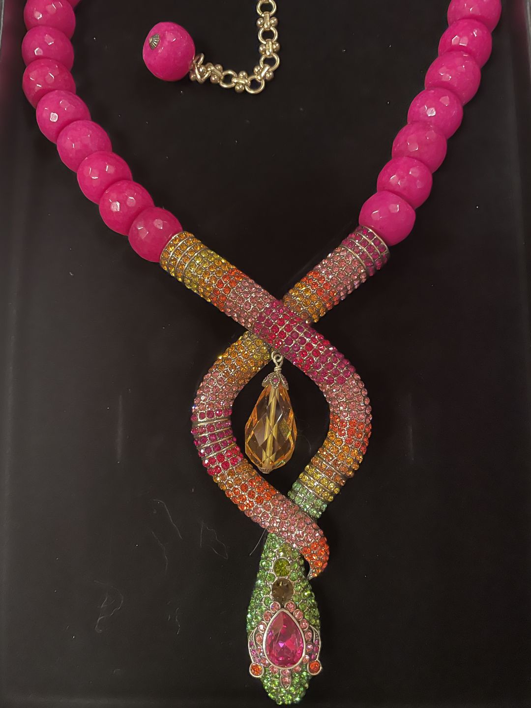 Customer photo review of HEIDI DAUS®"Gorgeous Glimmer Snake" Beaded Crystal Snake Necklace