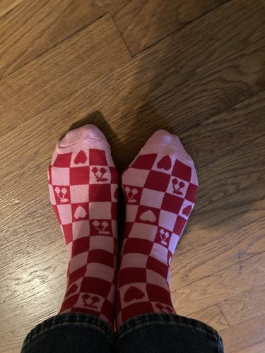 Customer photo review of Love Crew Socks