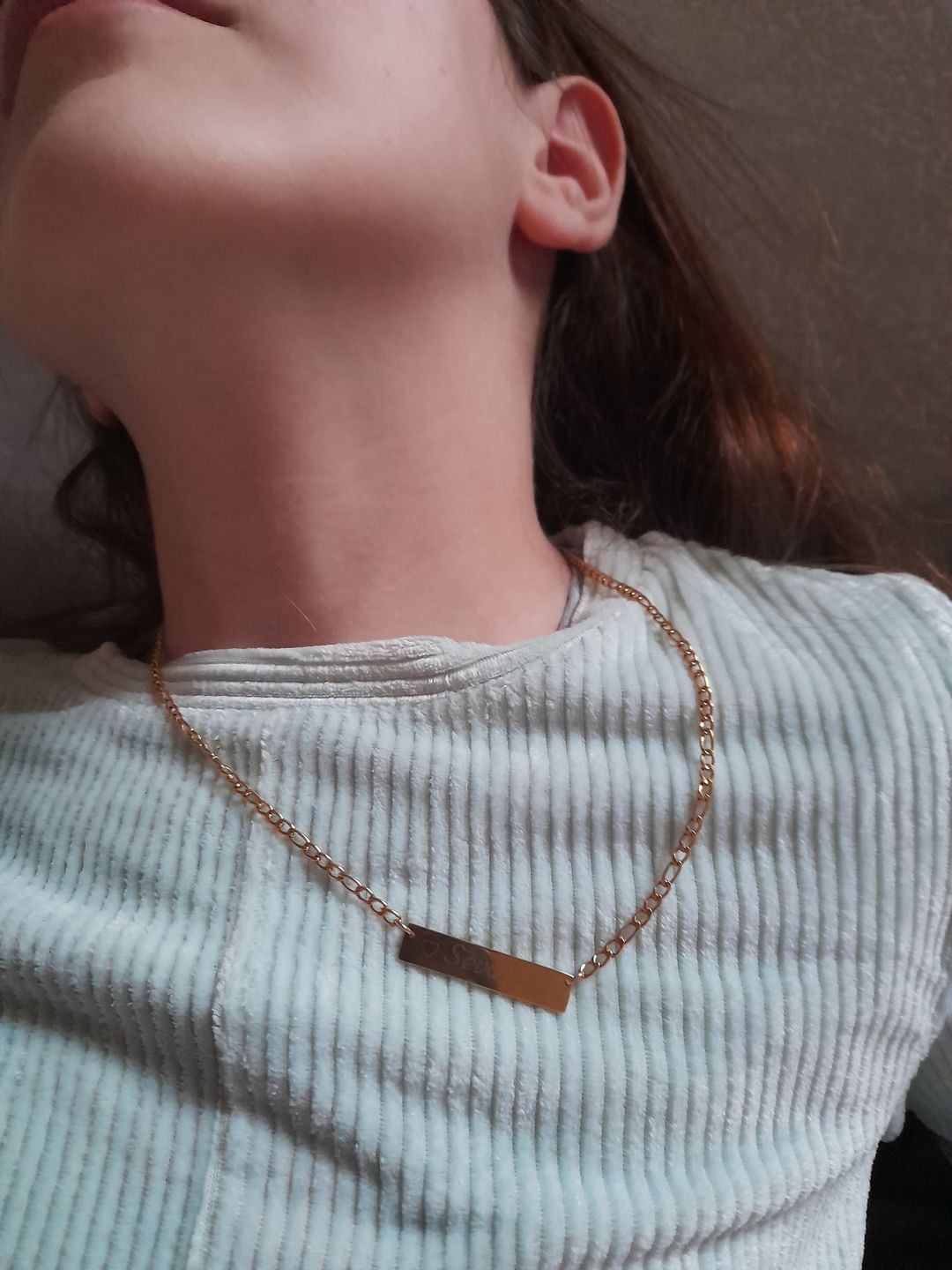 Customer photo review of Figaro Bar | Halskette + Gravur