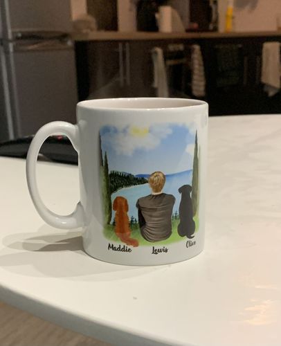 Customer photo review of Man & Dogs - Best Friends Personalised Mug