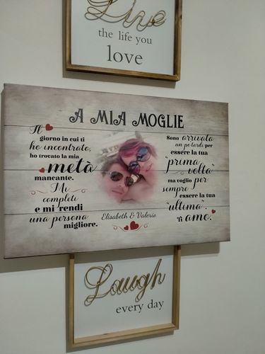 Customer photo review of Al mio tesoro (a lei) - Tela per coppia