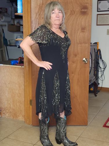 Customer photo review of Women's Black Overlay Western Boots