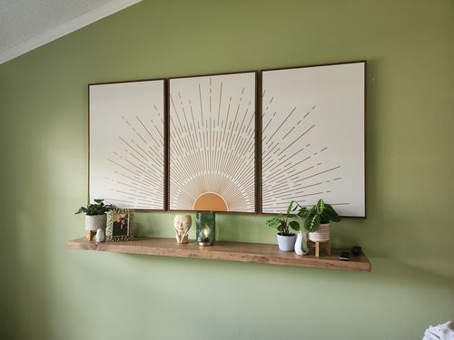 Customer photo review of Rustic Floating Shelves