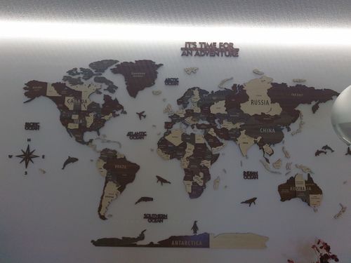 Customer photo review of 3D Wooden Multilayered World Map with States and Capitals v2