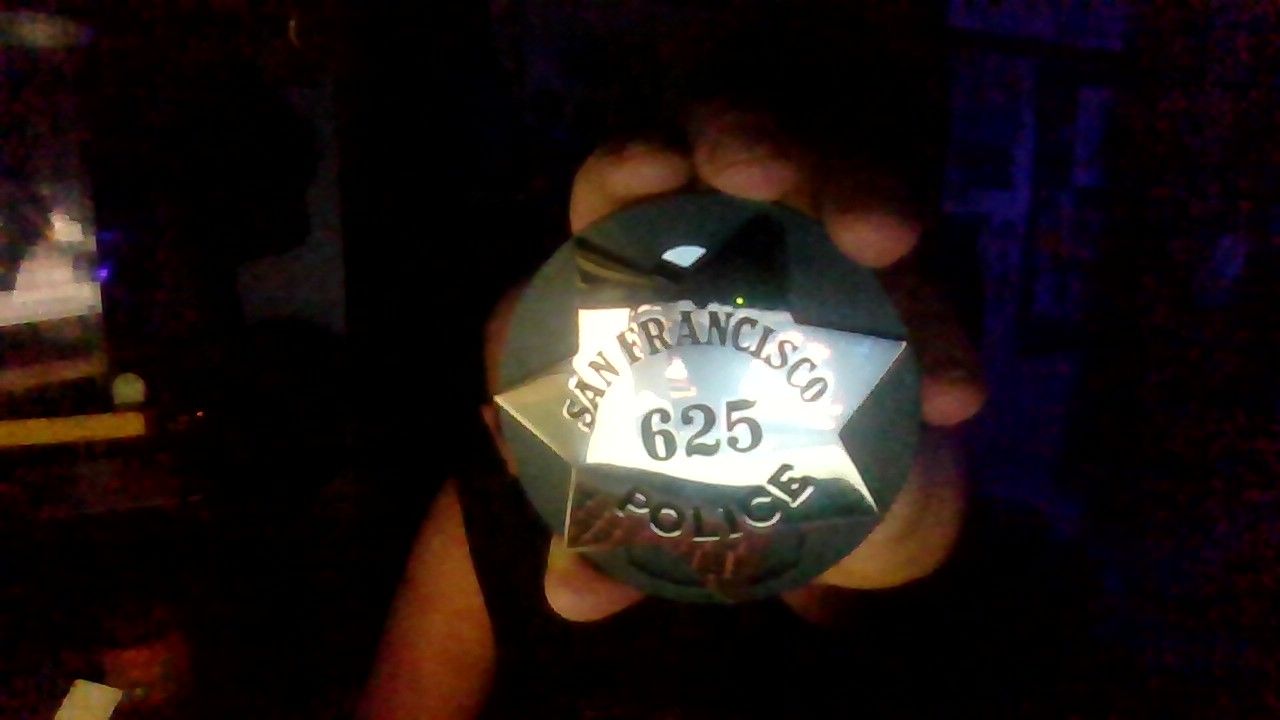 Customer photo review of SFPD San Francisco Police Officer Badge Solid Copper Replica Movie Props With Number 625