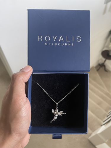 Customer photo review of Cupid Pendant (White Gold)