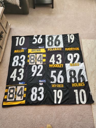 T-shirt quilt featuring pittsburgh steelers by Katie from NC