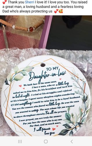 Customer photo review of I Will Forever Love You - Amazing Gift For Daughter-In-Law Circle Ornament