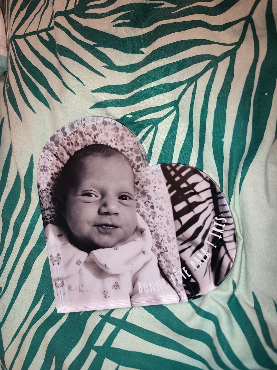 Customer photo review of Avec photo - Cœur en verre personnalisé