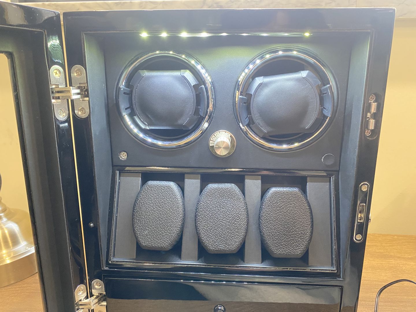 Customer photo review of Compact Design Watch Winder with Storage Organizer Case Quiet Mabuchi Motor