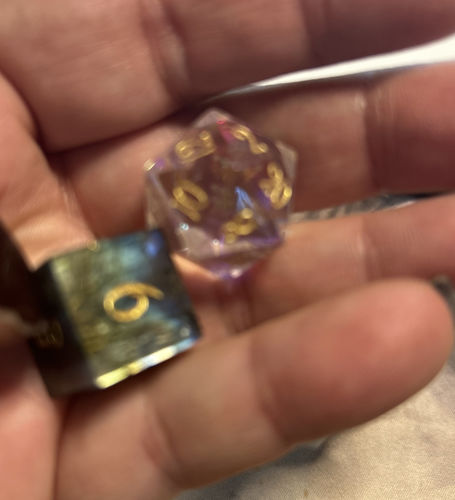 Customer photo review of Fantastic Glass Moon DnD D&D Dice Set