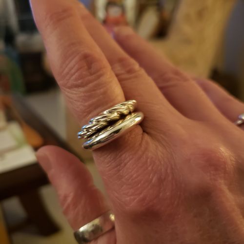 Customer photo review of Stacking Dome Croissant Rings Set Sterling Silver