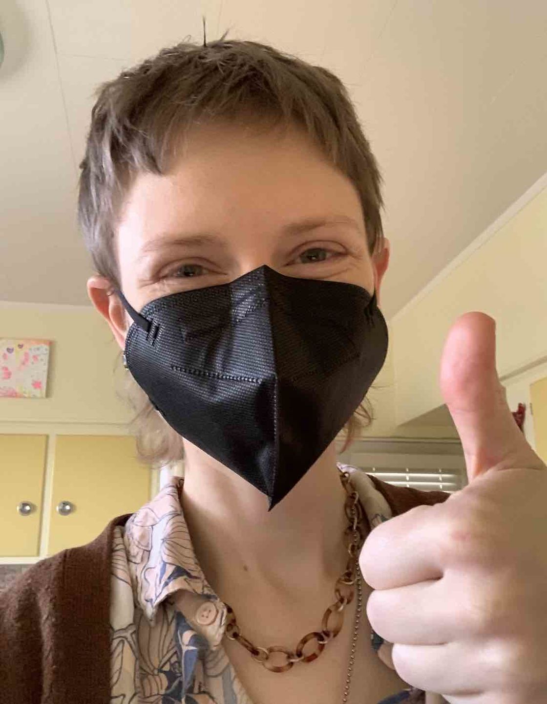 Customer photo review of KN95 Respirator Face Mask Individually Sealed (Cone Shape)
