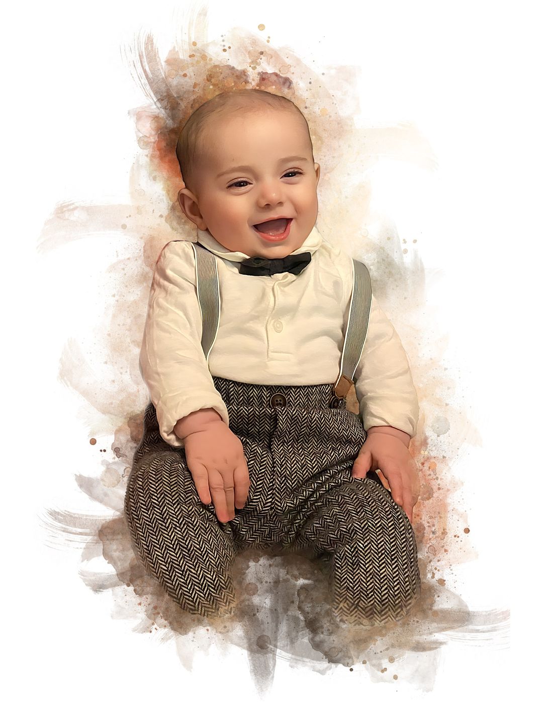 Customer photo review of Foto deines Baby im Aquarell-Stil | Geschenk zur Geburt