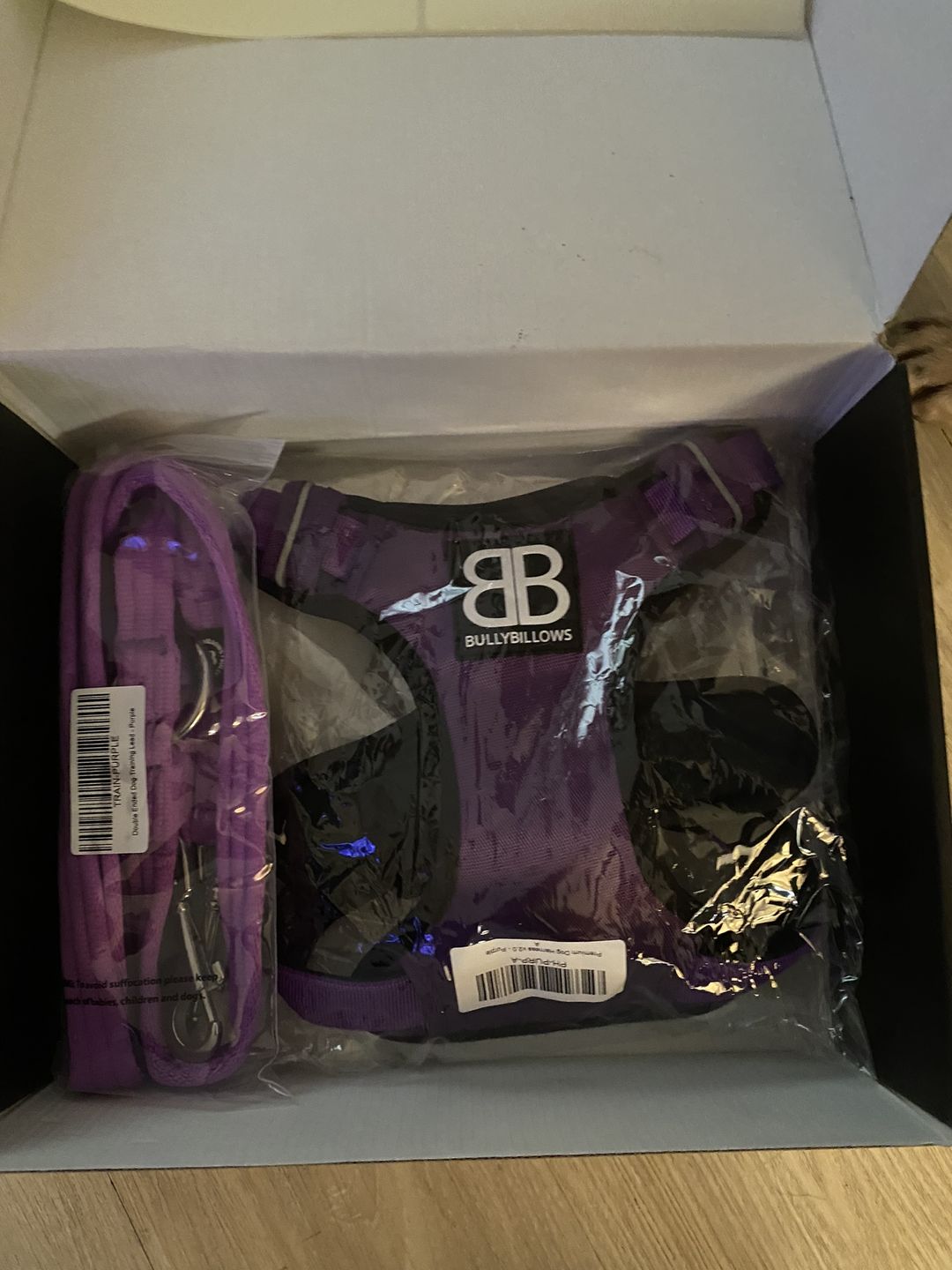 Customer photo review of Double Ended Training Lead | All Breeds - Durable & Soft 2m Lead - Purple