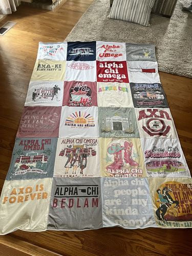 T-shirt quilt with sorority life, sisterhood themes by LYNNE from AR
