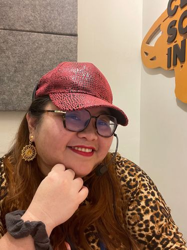 Customer photo review of Lucy Gold Earrings