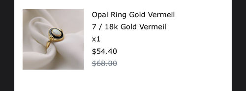 Customer photo review of Opal Ring Gold Vermeil