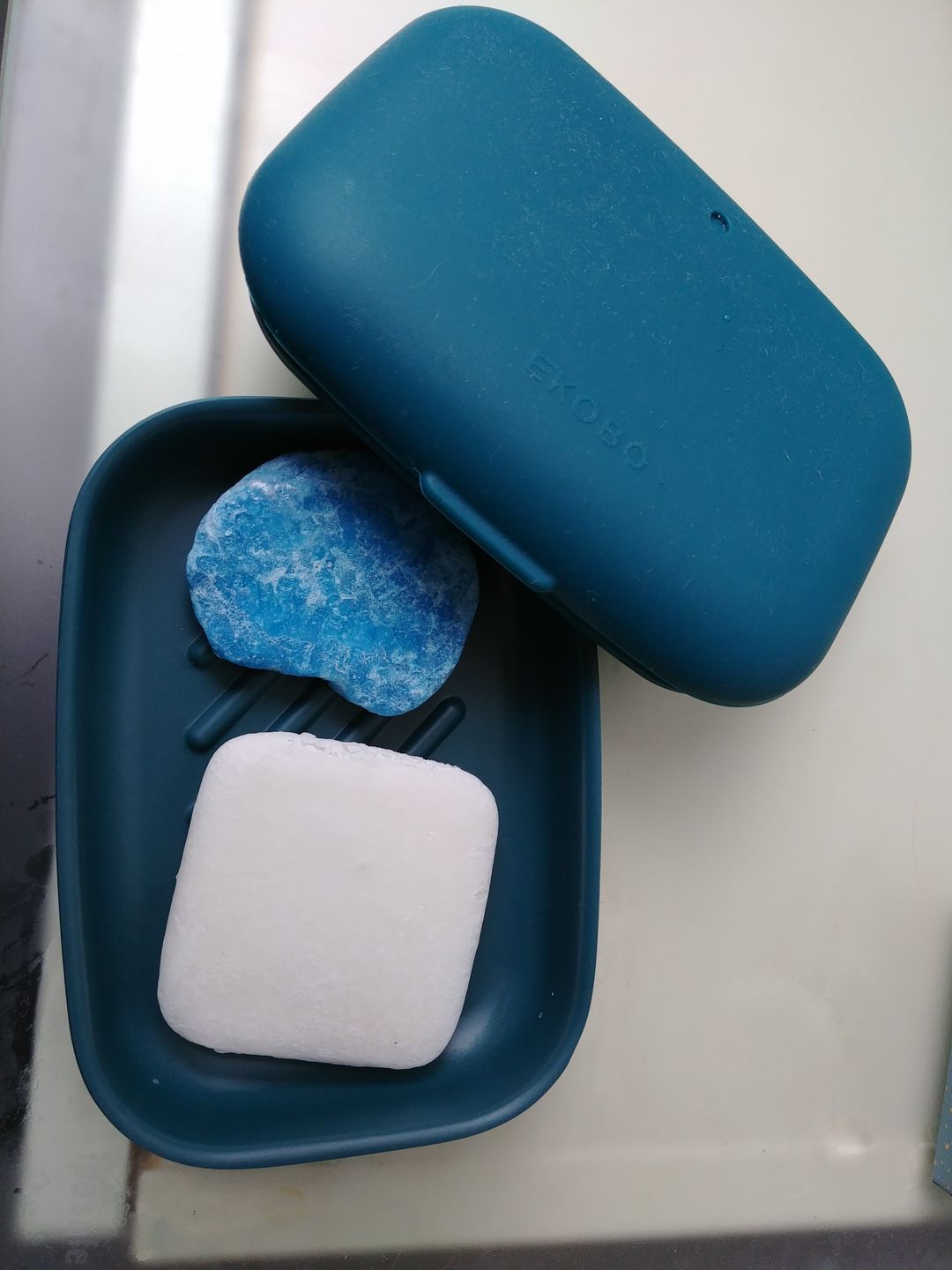 Customer photo review of Rectangular Travel Soap Box - Blue Abyss