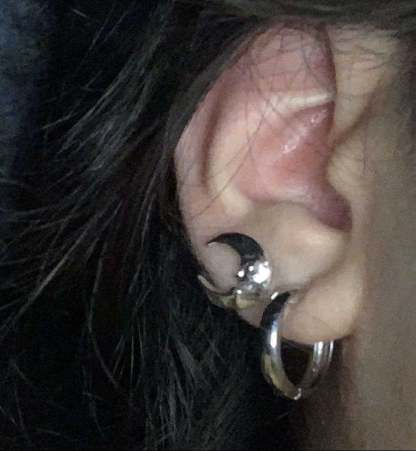 Customer photo review of LUNA' LUNATIC LUNAR EARRING