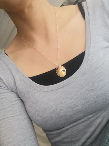 Customer photo review of Gustav Klimt Mother and Child Tablo Tasarım Kolye