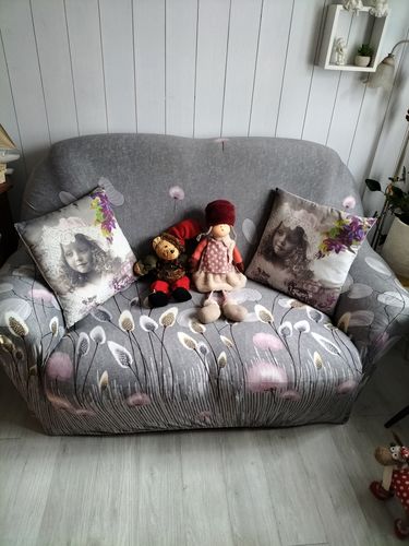 Customer photo review of Gris clair - Housses Extensibles de Fauteuil et Canapé