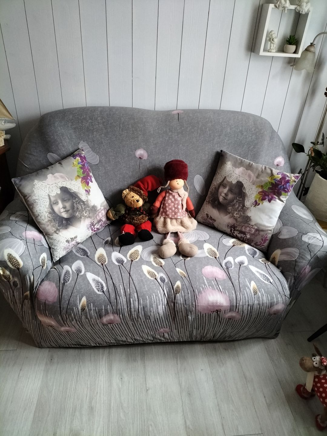 Customer photo review of Gris clair - Housses Extensibles de Fauteuil et Canapé