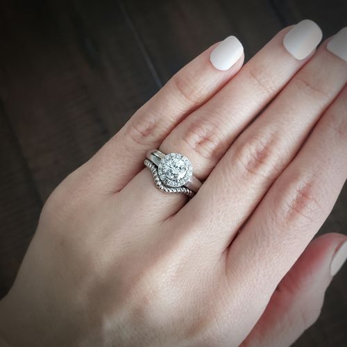 Customer photo review of Woven Wishbone Curved Band in Sterling Silver