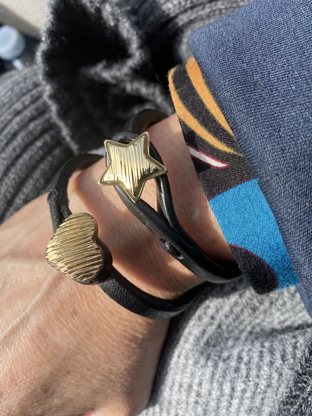 Customer photo review of Bracciale Pelle Stelle Belle Lux Oro Tulsi