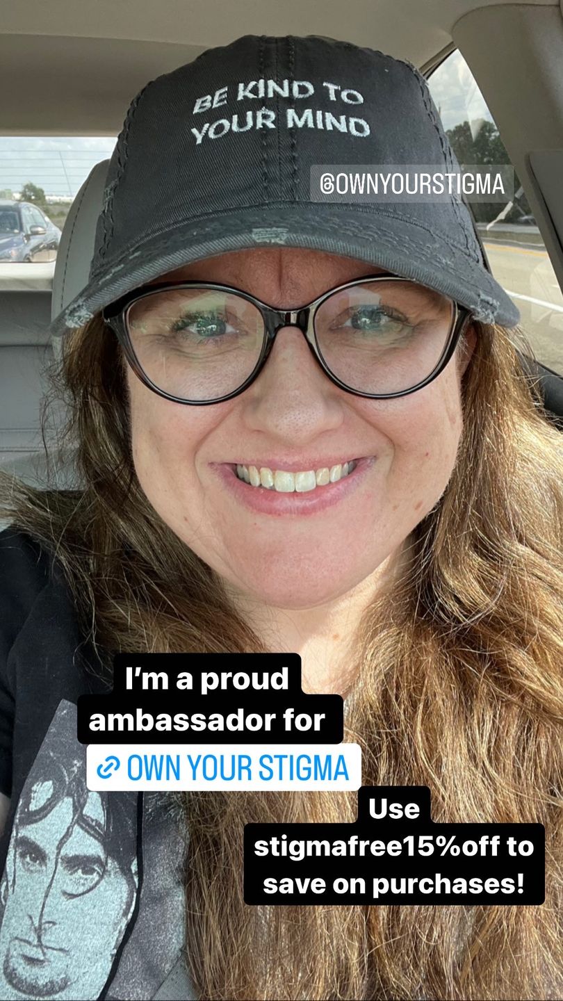 Customer photo review of Be Kind To Your Mind Distressed Hat