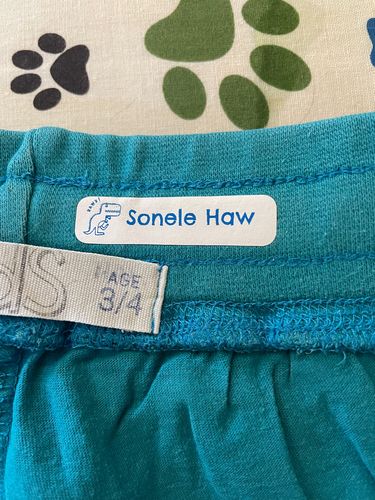 Customer photo review of Iron on Clothing Labels