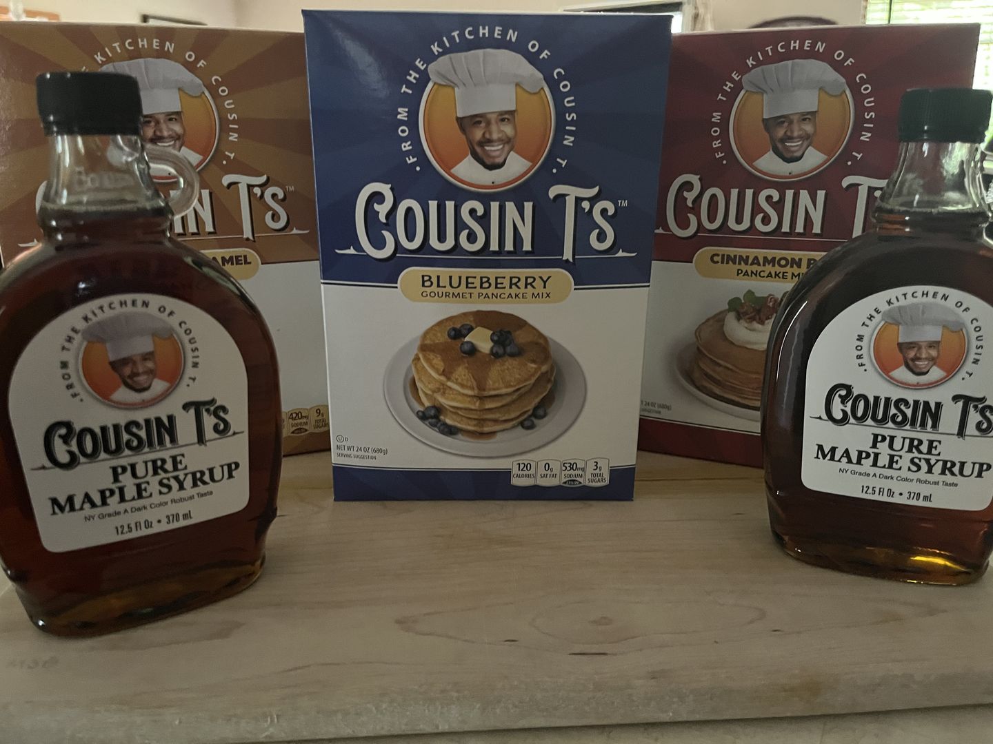 Customer photo review of Cousin T's Maple Syrup & 2 Pack Pancake Mix Bundle