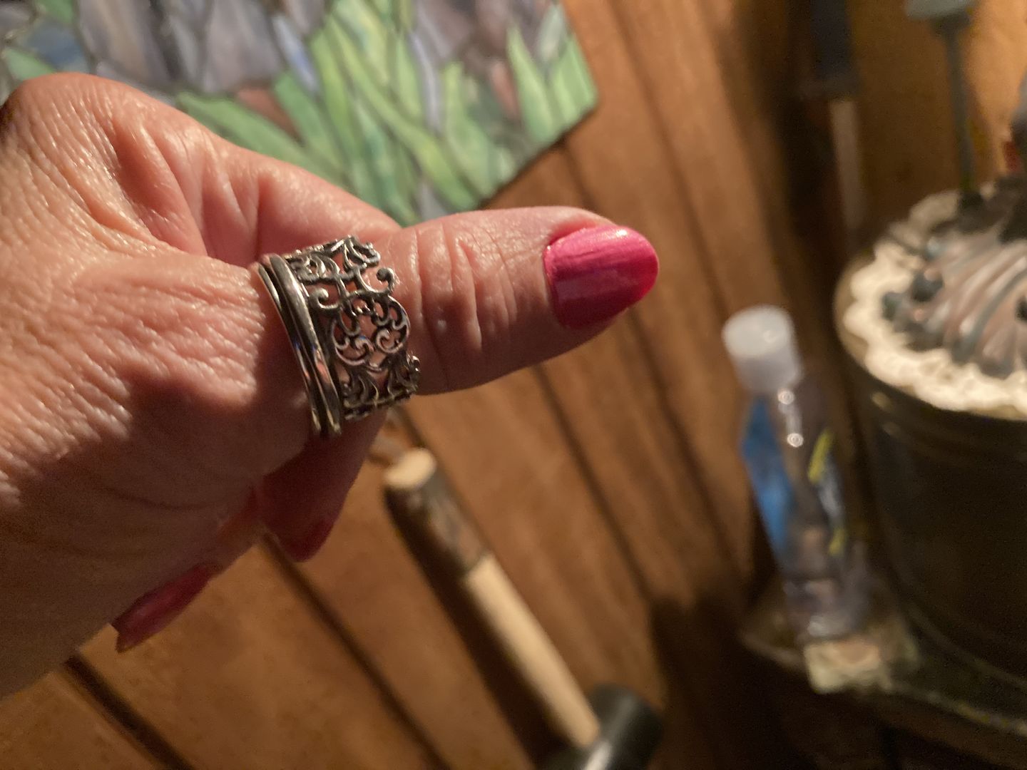Customer photo review of Unique Women's Spinner Ring Sterling Silver