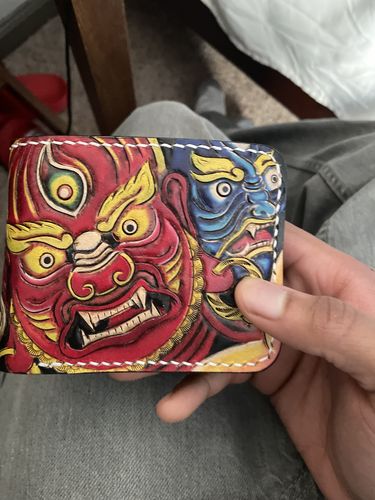 Customer photo review of Hundred Ghosts™ Irezumi Japanese Leather Wallet