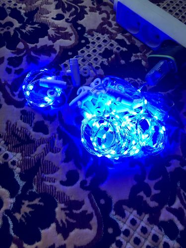 Customer photo review of LED Fairy Lights Curtain Lights 16 Colors Changing Backdrop String Lights with Remote for Room Birthday Wedding Decoration