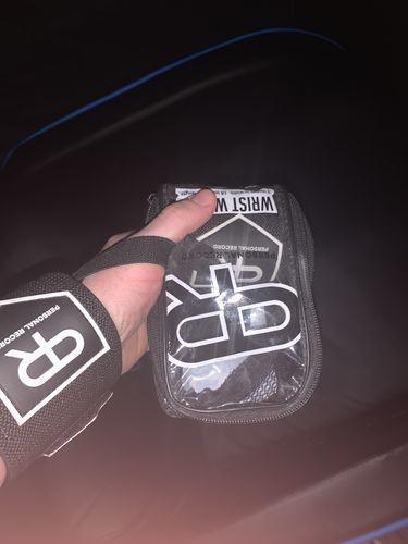 Customer photo review of Personal Record Heavy Duty Premium Wrist Wraps PR901 - Black/White