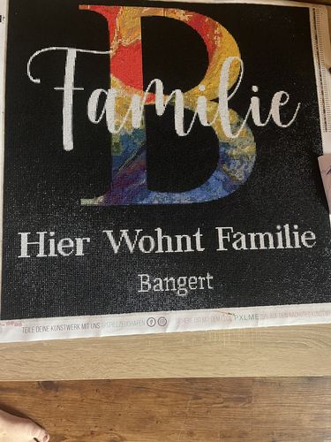 Customer photo review of Dein Familienname als Diamond Painting