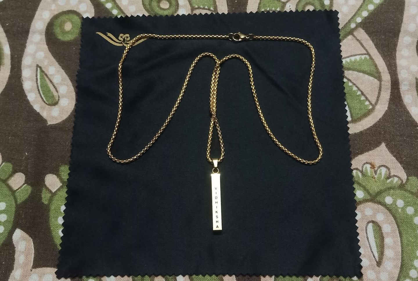Customer photo review of Personalised Cuboid Locket for Men