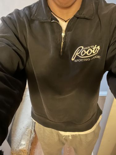 Customer photo review of Vintage Roots Sporting Good 1/4 Zip Sweatshirt Size Small