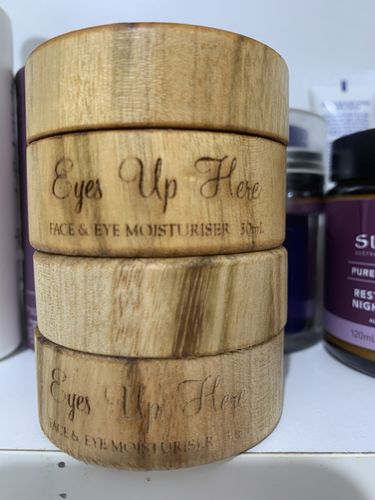 Customer photo review of Face & Eye Moisturiser 'Eyes Up Here'
