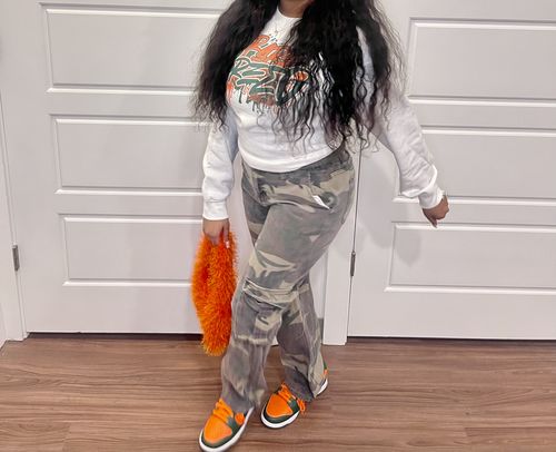 Customer photo review of Dunk Low Team Dark Green Orange DopeSkill Sweatshirt Rare Breed Graphic