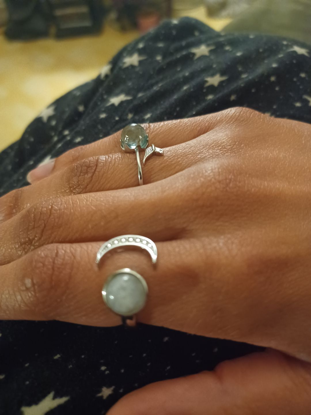 Customer photo review of Young Moon Moonstone Ring